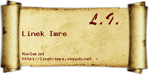 Linek Imre névjegykártya